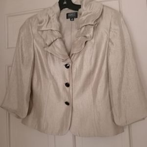 Adrienne Pappel Evening Champagne Color Suit Jacket Size 8p